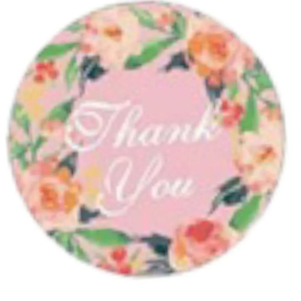500 Floral Multicolor Thank You Stickers 1